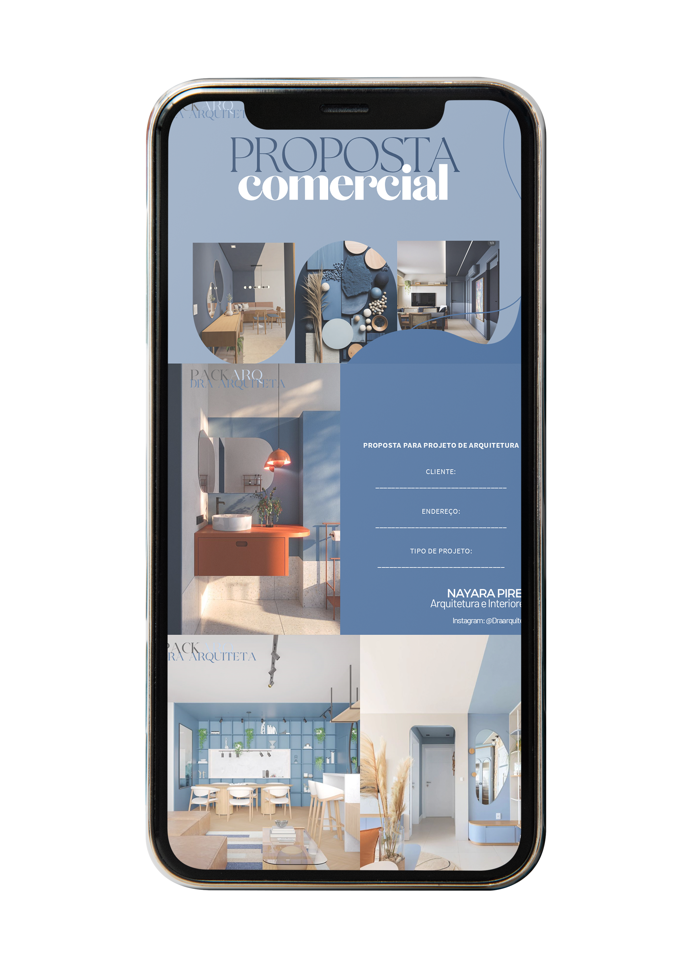 Mockup de proposta comercial do PackArq