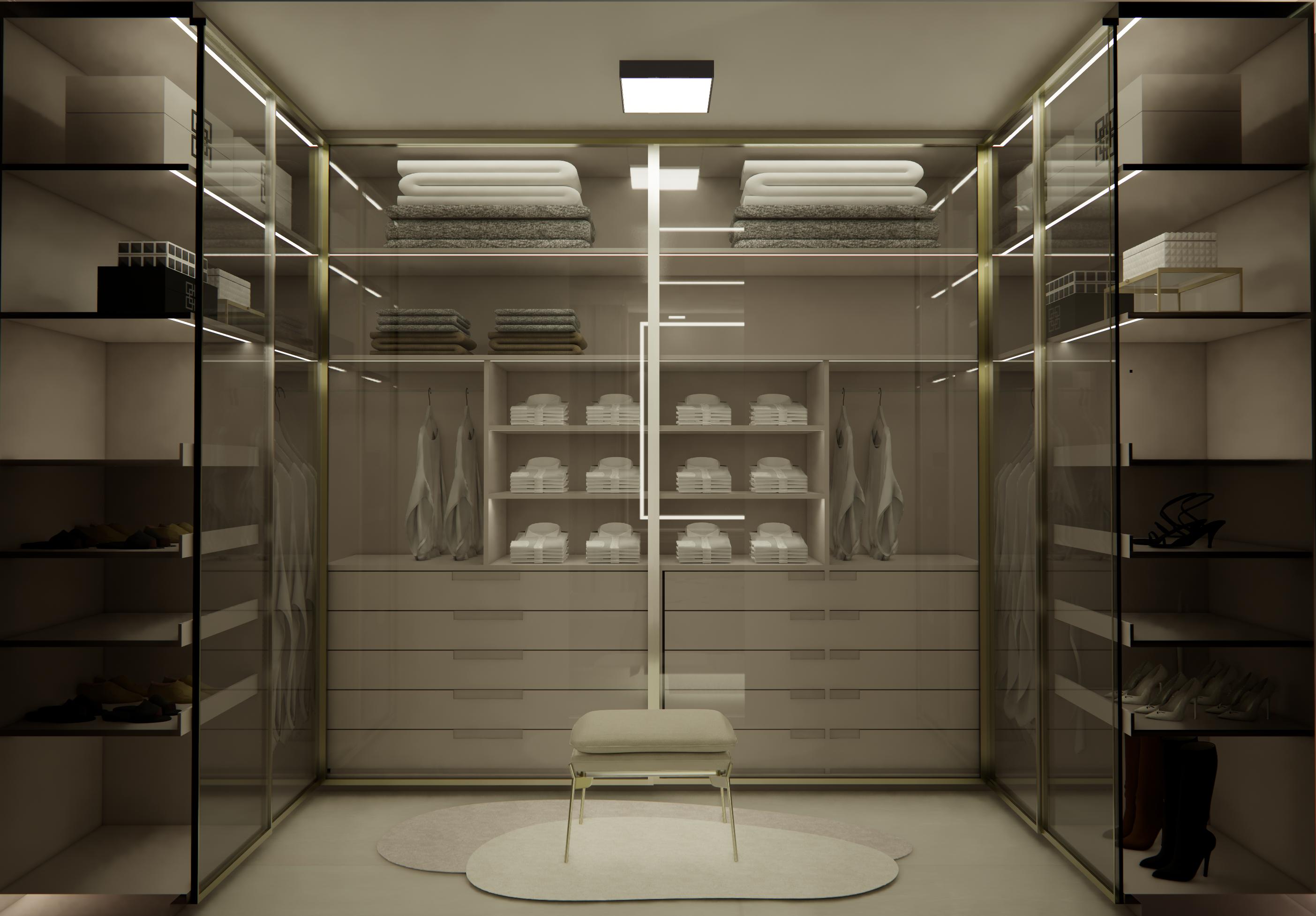 Residência em Espírito Santo do Turvo — render do closet